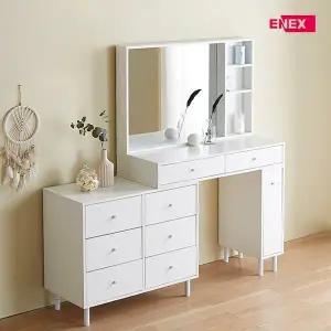 [에넥스]스위트 3단6칸서랍 수납거울 확장형 화장대 (넓이100-160cm)