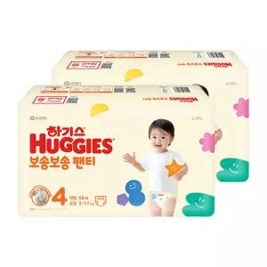 하기스 NEW 보송보송 팬티형 기저귀 4단계 공용, 56매, 2개