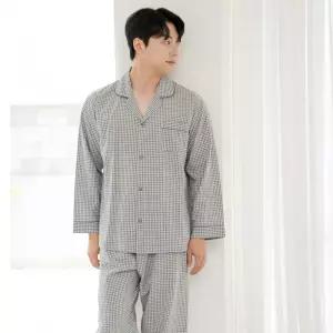 MAM1929 마누아 국산 고급 선염 순면 남자 잠옷 파자마 세트