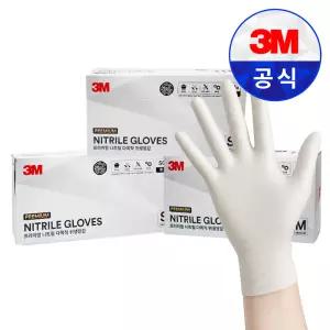 3M 프리미엄 니트릴장갑 50매입 / 두꺼운 튼튼한 라텍스장갑 대 중 소