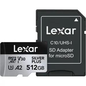 렉사 512GB 실버 플러스 microSDXC 메모리 카드 프로페셔널