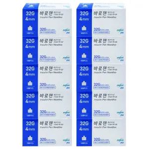 한독 바로잰 인슐린 펜니들 멸균 주사침 32G X 4mm 1박스(100개입) 일회용 당뇨 주사바늘 10개