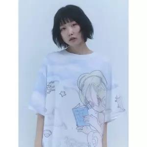 [키르시](대전신세계) X 썬원버드 풀 프린트 빅 오버 사이즈 티셔츠 [멀티]