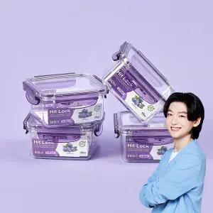 [에코센스] 히트락 올트라이탄 밀폐용기 정사각 660ml, 4개