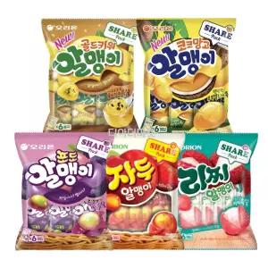 오리온 알맹이젤리 포도+자두+리찌+골드키위+코코망고 (각 216g)  5종 세트