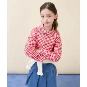 빈폴 키즈 BI6164U066 스몰 깅엄 체크 셔츠 레드 946003