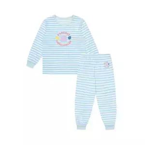 [팬콧키즈] 로고 스트라이프 모달 9부내의(BABY BLUE)
