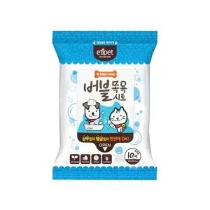 물티슈 크리너 NEW 에티펫 버블 목욕시트 휴대용 10매