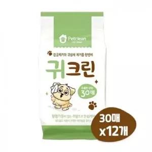 물티슈 크리너 펫클린 귀 크린 티슈 30매x12개