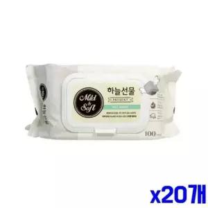 물티슈 크리너 안심 성분 100매 캡형 x20개묶음 유아