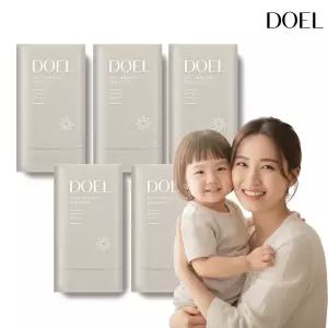 (본품5개) 도엘 100% 무기자차 뽀송뽀송 온 가족 선스틱 SPF50+ PA++++ 국내최대용량 25g