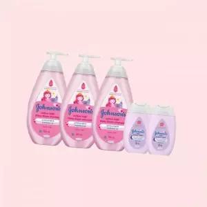 존슨즈 키즈 어린이 액티브 샤이니 샴푸 500ml 3개 + (베이비오일 125ml 2개) 4620335