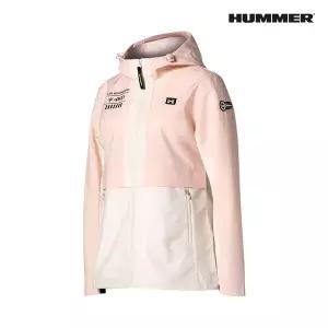 험머 여성 H1 시그니처 3Layer 후드 웨더 자켓 라이트핑크
