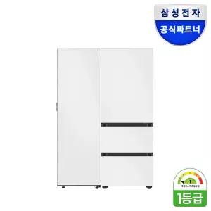 [카드가229.9만]삼성전자 비스포크 냉장고 1도어+3도어 김치냉장고세트 RR40C7905AP+RQ33DB74C1AP 키친핏 722리터 1등급