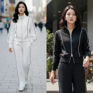 쇼핑센트럴 여성 집업 트레이닝 세트 봄 운동복 셋업
