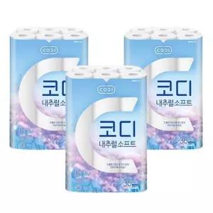 [골드스마일]코디 내추럴 소프트 3겹 27m 30롤 3개