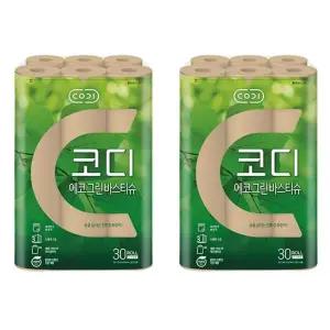 [골드스마일]코디 에코 그린 바스티슈 3겹 30m 30롤 2개