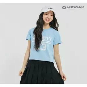 [에어워크주니어]레터링 프린팅 크롭 반팔 티셔츠