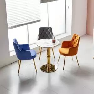 CZ4580 세라믹 원형 테이블 골드스틸 600 1color 원형테이블 라운드테이블 2인테이블