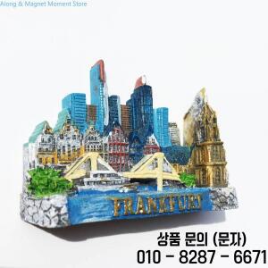 프랑크푸르트 독일 3차원 건물 수지 그림 홈 인테리어 수공예품 자석 냉장고 스티커 여행