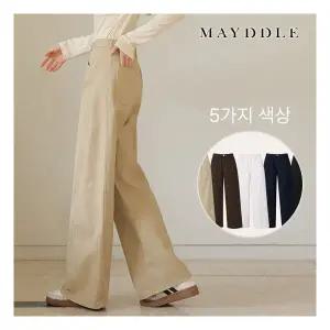[매장정품] [메이뜰] 3TYPE 착시효과 사이드절개 코튼팬츠 / 블랙 화이트 베이지 딥브라운 네이비 숏기장
