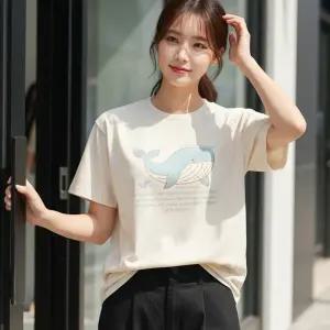 고래의꿈 반팔티 20수면 쿨론티 티셔츠 자체제작 S~3XL 빅사이즈 남녀공용 여성 여자 여름티 데일리 반팔 학생 단체티 기능성