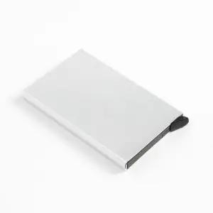 슬림 카드 지갑 실버 홀더 보관함 자동 악세서리