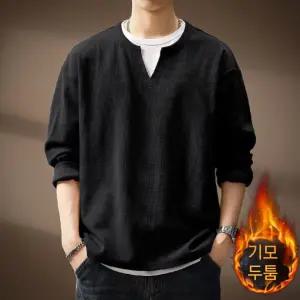 캐주얼 가을 투피스 긴팔 남성패션 상의 트렌드 티 맨투맨 브이넥티 브이넥 DL3