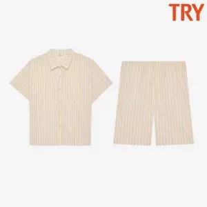 트라이 반팔 잠옷세트 면 레이온 홈웨어 카라 단추 파자마 5부 여름잠옷 여자친구 엄마