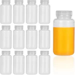 칼리오네 8/250ml 플라스틱 병 2개 캡 폴로필렌 와이드 마우스 시약 실험실 교실 가정용 반투명 액체 저장
