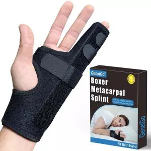 GetenGo 메타카팔 손가락 부목 핸드 브레이스 복서 골절을 위한 핑키 링 핑거 이모빌라이저 왼손 또는