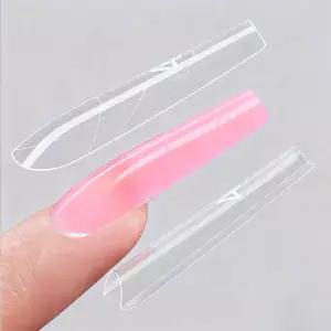 ESUOHYM 240 PCS 샌드위치 듀얼 네일 폼 재사용 가능한 퀵 연장 몰드 5 사이즈 롱 코핀 벌라이더 아몬드