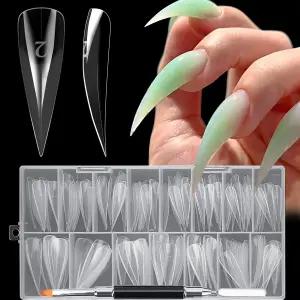 더 예쁜 고양이 발톱 네일 폼 키트 폴리겔용 50 PCS 롱 클로 듀얼 브러 된 재사용 가능한 이글 연장 몰드