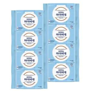 크리넥스 마이비데 물티슈 대용량 캡형 60매 x 8팩 클린케어 화장실용 비데용 물에녹는 비데티슈