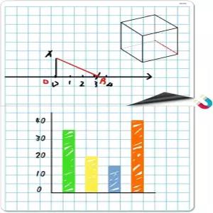 화이트보드용 거대한 233x65 자기 그래프 용지 교실 홈스쿨용 건식 지우기 그리드 수학 교사 필수품