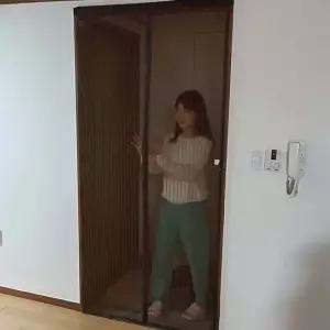 스트라이프 현관 방충망 모기장 브라운 현관문방충망