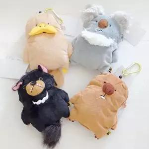 [하프클럽/]오리 코알라 강아지 인형 너구리 키링 4종 백꾸 교통카드 열쇠고