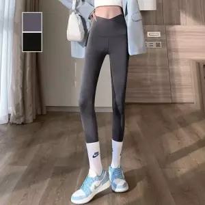 [하프클럽/]슬림핏 9부 무지 밴딩 레깅스 여자 운동복