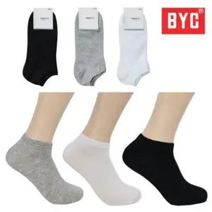 BYC 남성용 무지 발목양말 6켤레 [7155] 남자 검정 흰색 학생 면