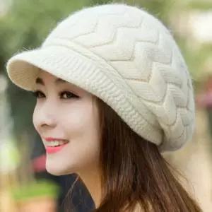여자겨울모자 고급스러운 패턴 따뜻한 털안감 니트 짜임 베레모