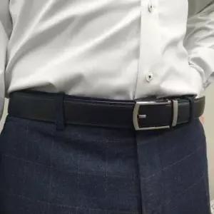 가죽 자동벨트 블랙 페이크 핀버클