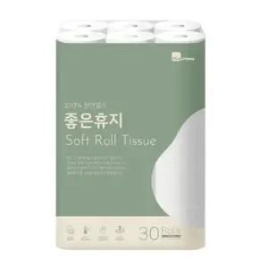 롤화장지3겹 픽앤홈 좋은휴지 100% 펄프 3겹 30롤 롤화장지 30M
