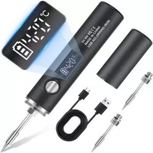 무선 납땜 인두 키트 1400mAh 충전식 휴대용 가전제품 수리용 LCD 디지털 조절 온도 건