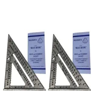 스완슨 툴 Swanson Tool Co S01012PK 밸류 팩 7인치 스피드 스퀘어 레이아웃 도구 2종 포함 - 블루북 실버