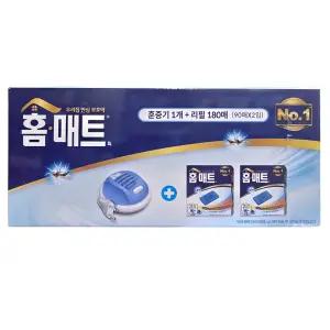 홈매트 훈증기 + 교체용 리필 180매 코스트코 전기모기향 모기약 매트