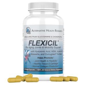 Flexicil 고급 관절 이동성 및 지원 글루코사민, 콘드로이틴, MSM, 히알루론산, 강황, 보스웰리아 광범위한 스펙트럼 바이오 강화 성분 식물성 캡슐 120개 30일 분량