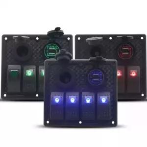 캠핑카 스위치 패널 카라반 컨트롤러 소켓 버튼 LED 요트 RV