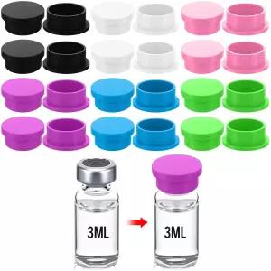 타이일 24팩 바이알 캡 3ml 유리 보호 어댑터 뚜껑 커버 재사용 가능한 주사 보관 쉽게 청소할 수 있는