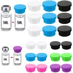 Thyle 21 팩 3ml 펩타이드 바이알 캡 유리 보호 뚜껑 재사용 가능 커버 누수 및 방진 어댑터 보관 정리