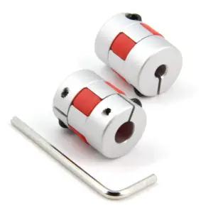 Zeberoxyz 2PCS 5mm 알루미늄 플럼 플렉시블 샤프트 결합 직경 길이 모터 커넥터 커플러 3D 프린터 CNC